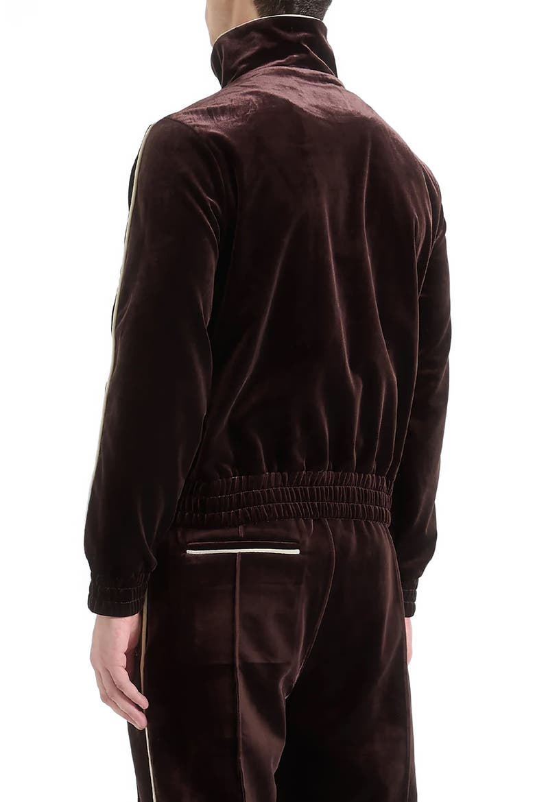 Eiffel Velour Track Jacket, Alternate, color, Brown