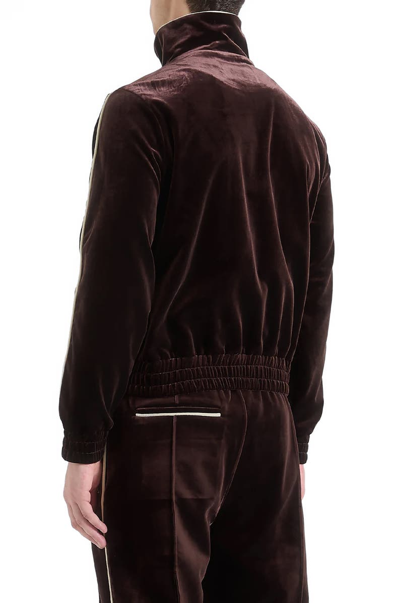 Manière De Voir Eiffel Velour Track Jacket, Alternate, color, Brown
