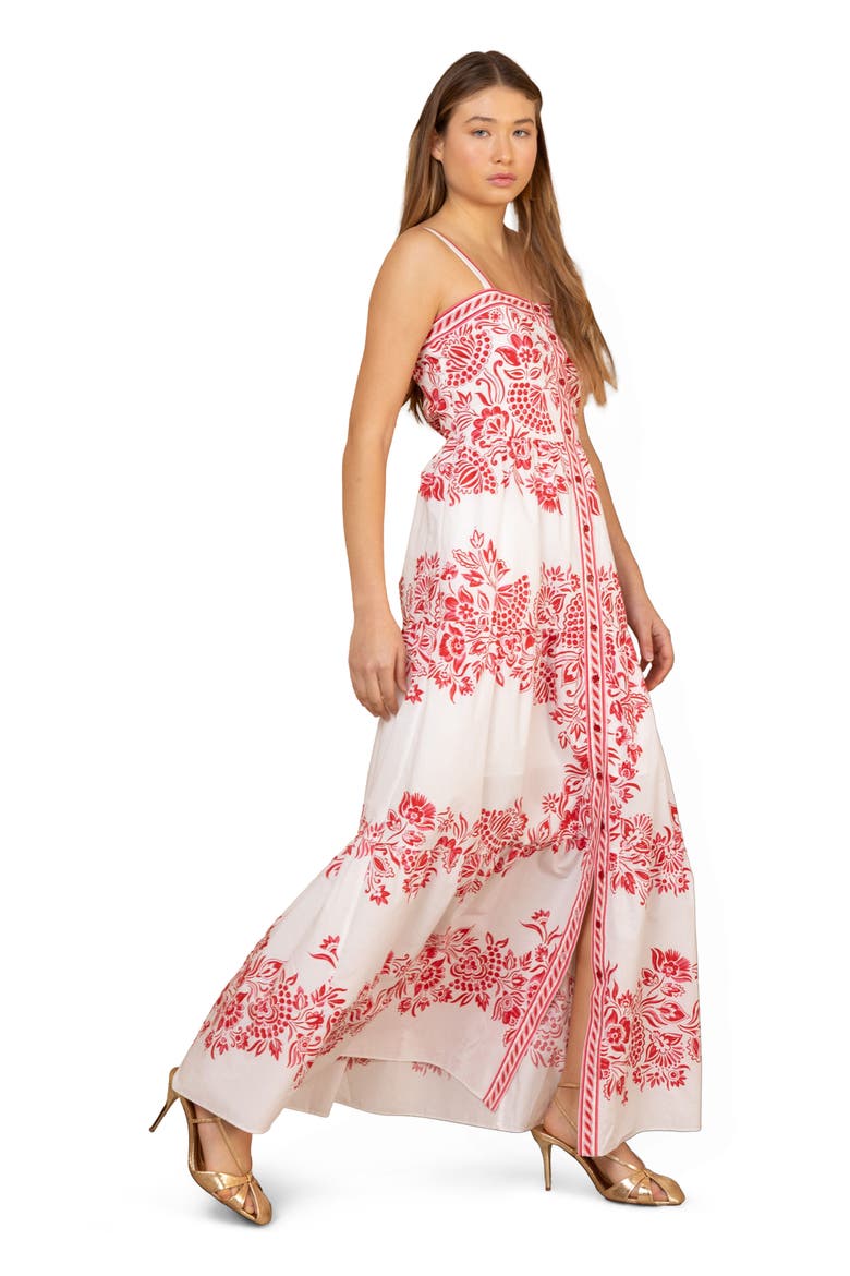 Jream Cotton Poplin Maxi Dress, Alternate, color, Red
