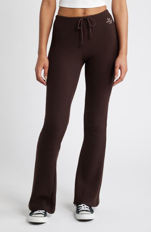 PacSun Flare Waffle Pants in Coffee Bean 