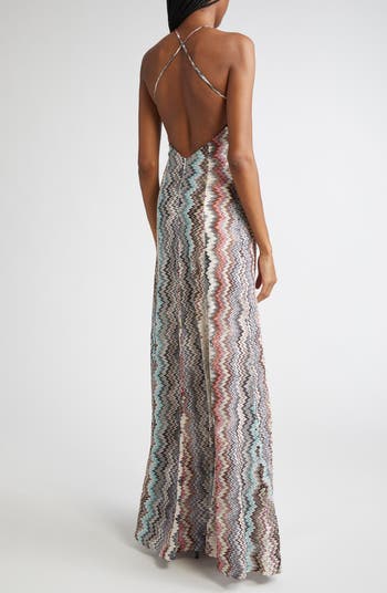 Zigzag Stripe Knit Maxi Dress