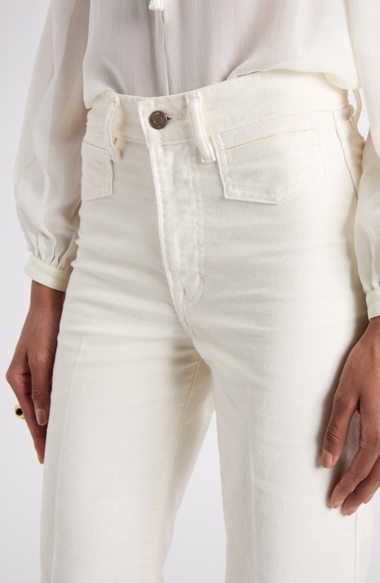 TOM FORD Moleskin Denim Flare Leg Pants, Alternate, color, Off White