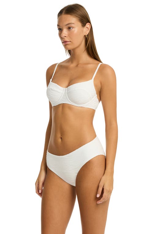 Sea Level De Soleil Mid Bikini Bottoms In White