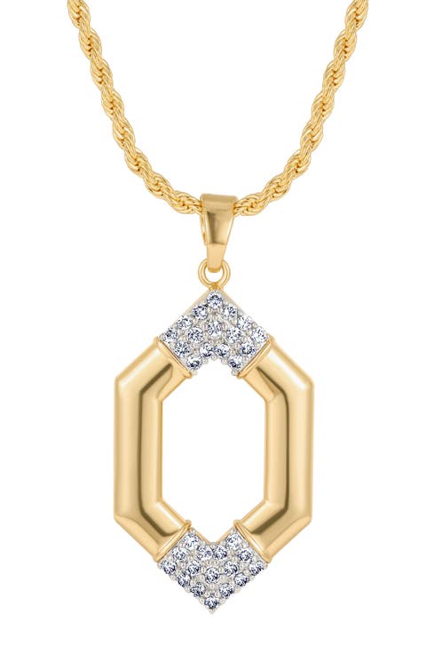 Hexagon Pavé Pendant Necklace