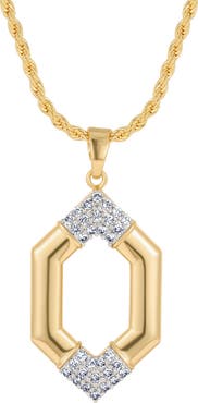 st. Moran Hexagon Pavé Pendant Necklace