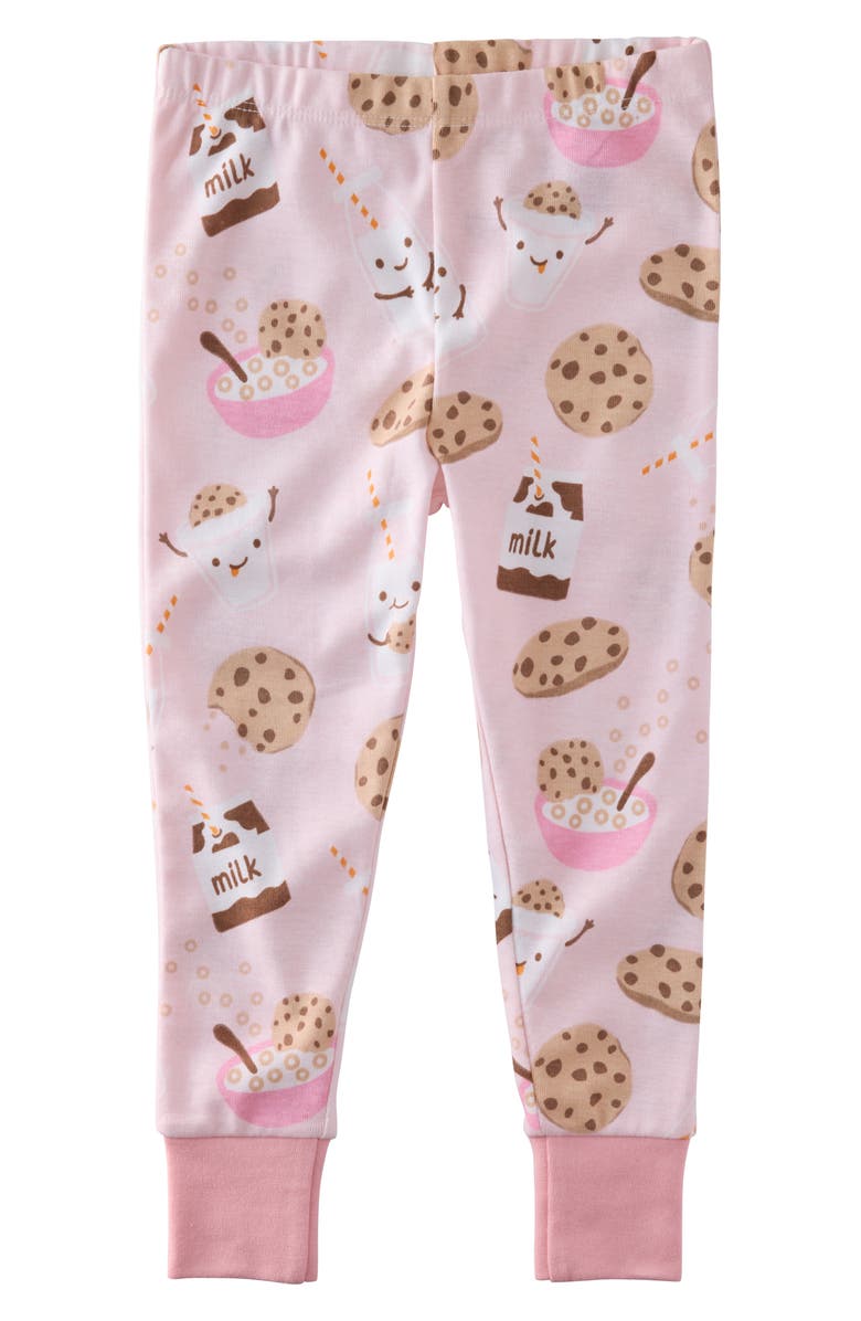 BUTTERBLU Kids' Zen Fitted Organic Cotton Two-Piece Pajamas, Alternate, color, Pink Milk N Cookie Crew