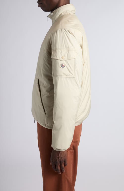 Moncler Beige Logo Patch Jacket In Neutral