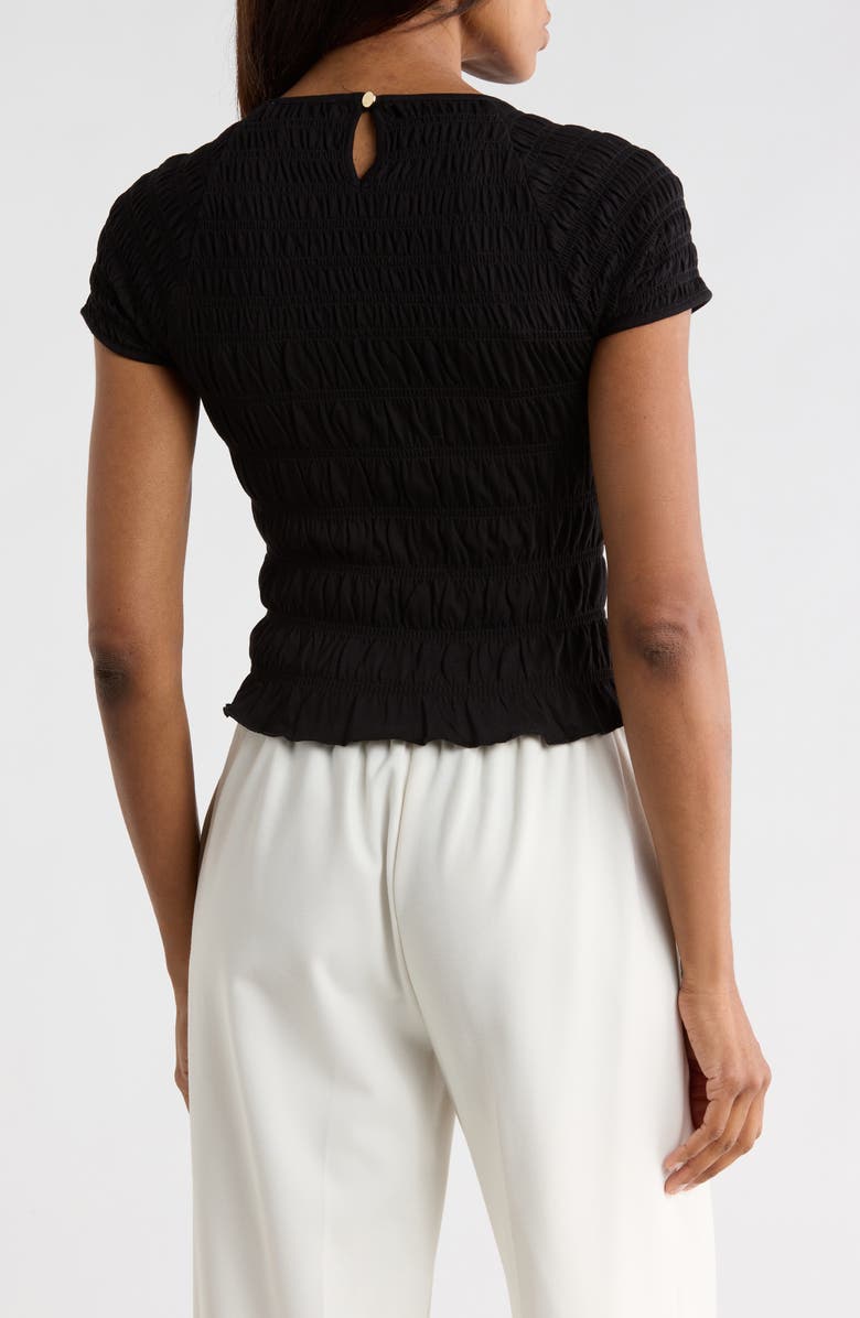 JASON WU Short Sleeve Keyhole Top, Alternate, color, Black