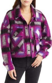 BLANKNYC Plaid Crop Wool Blend Shacket