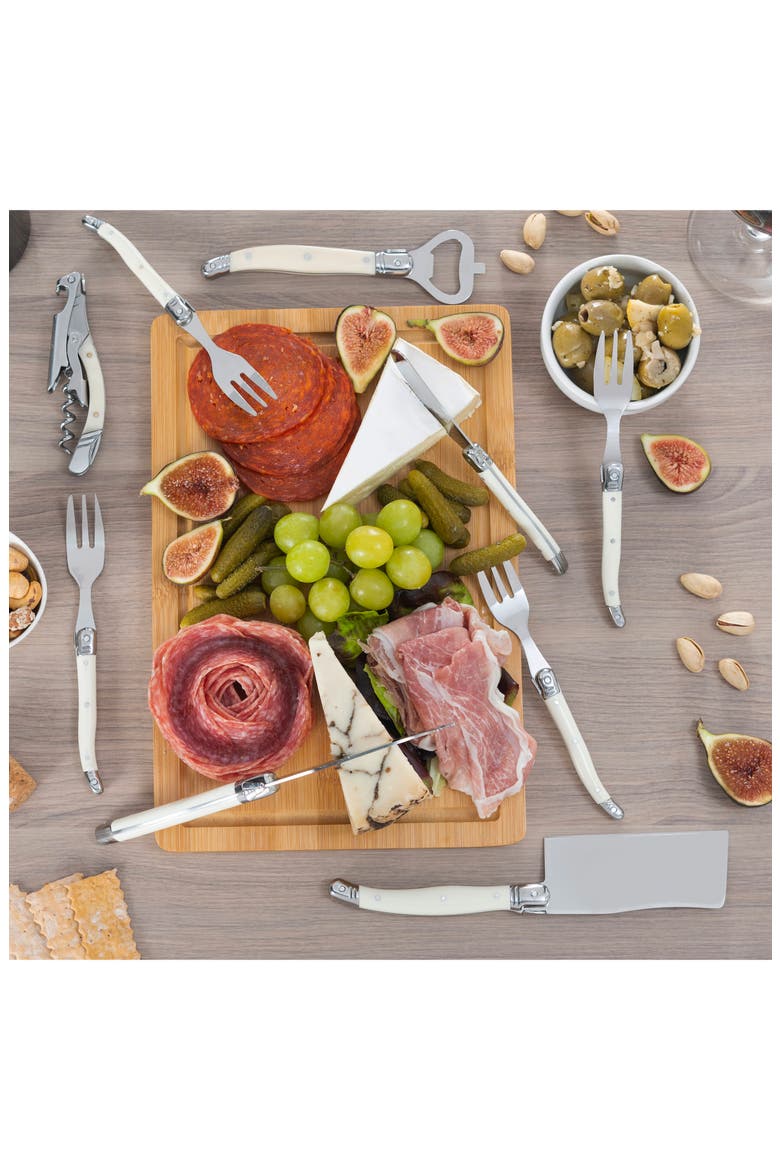 Essential 9-Piece Assorted Charcuterie Knife & Fork Set, Alternate, color, FAUX IVORY