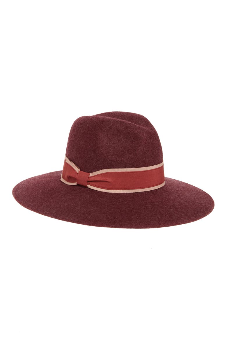 Wool Felt Panama Hat, Main, color, BURGUNDY DARK COMBO