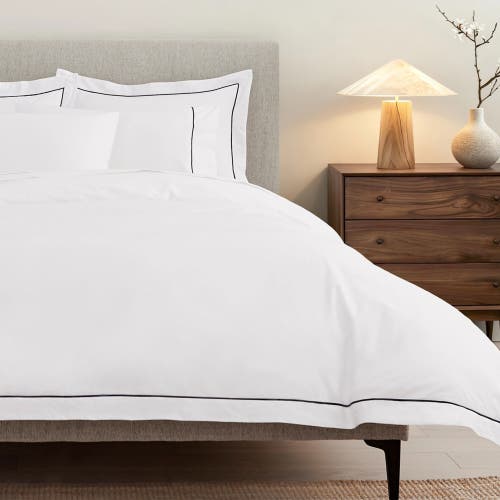 Ela Lane Usa Classic Percale Embroidered Sheet Set In White