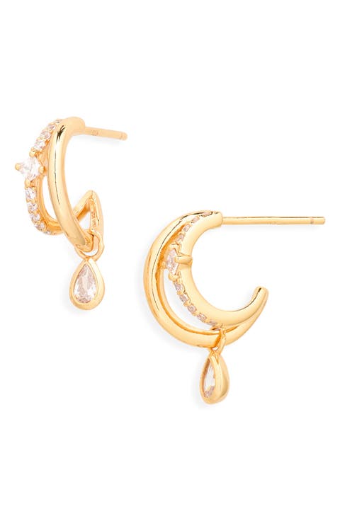 Illusion Ornament Bauble Huggie Hoop Earrings