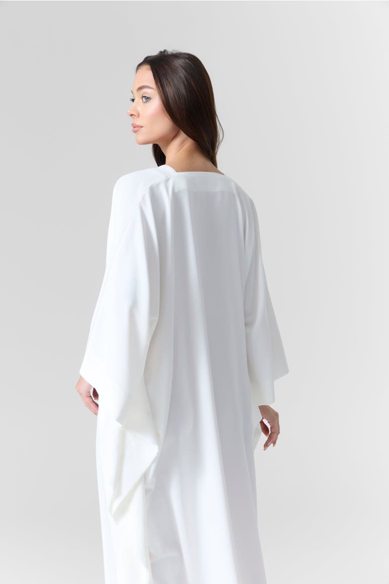 Luna Silk Crepe-Cady Gown, Alternate, color, White