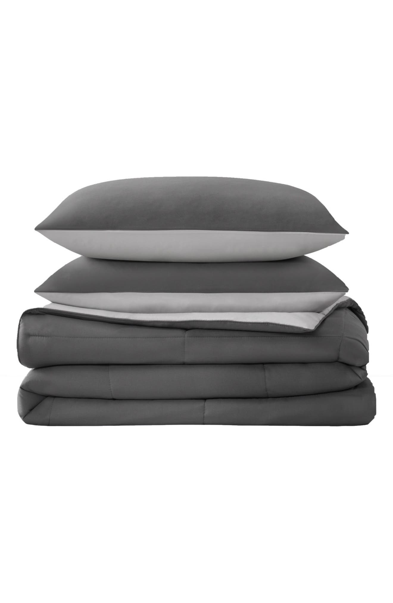 Lucky Brand Reversible Box Stitch Comforter & Sham Set