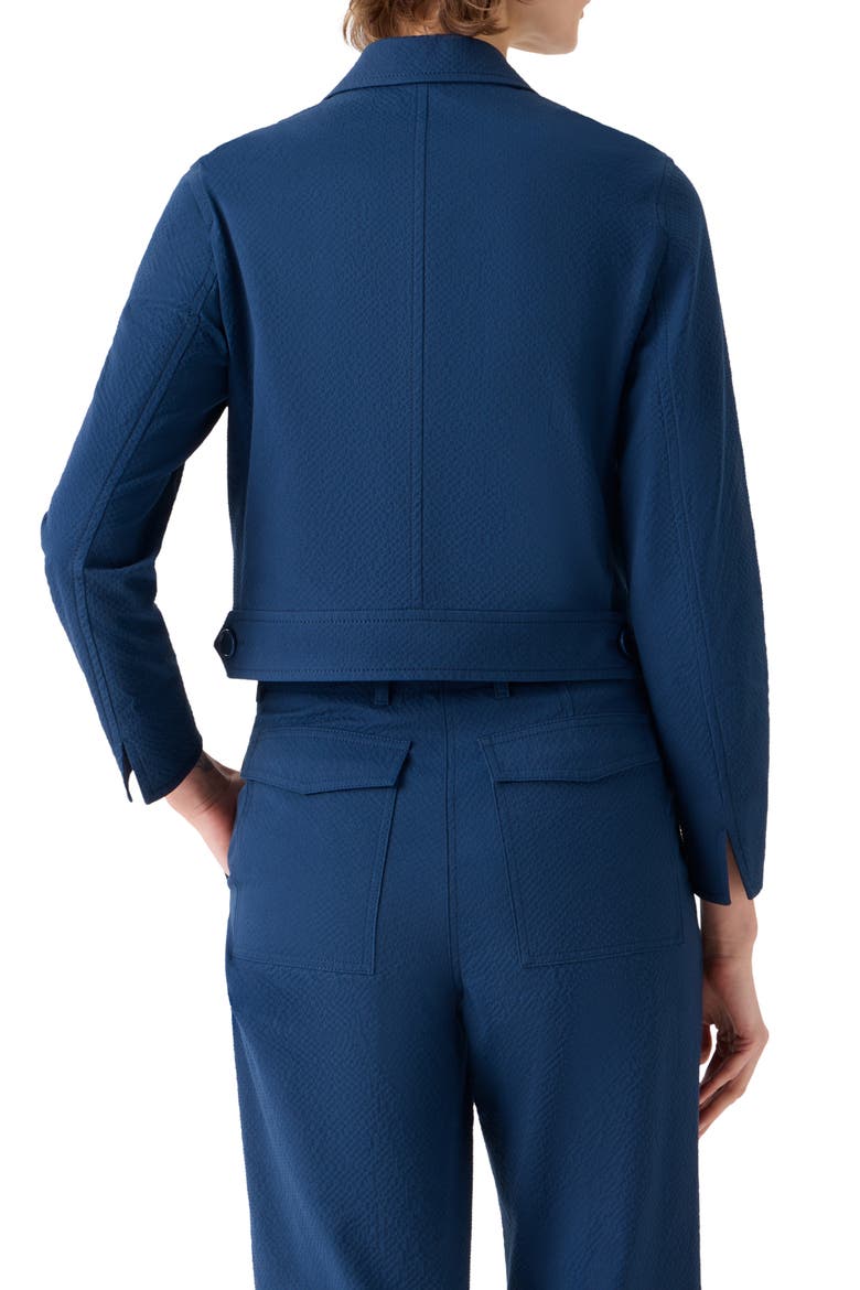 Straight Fit Cotton Stretch Seersucker Jacket, Alternate, color, DARK BLUE