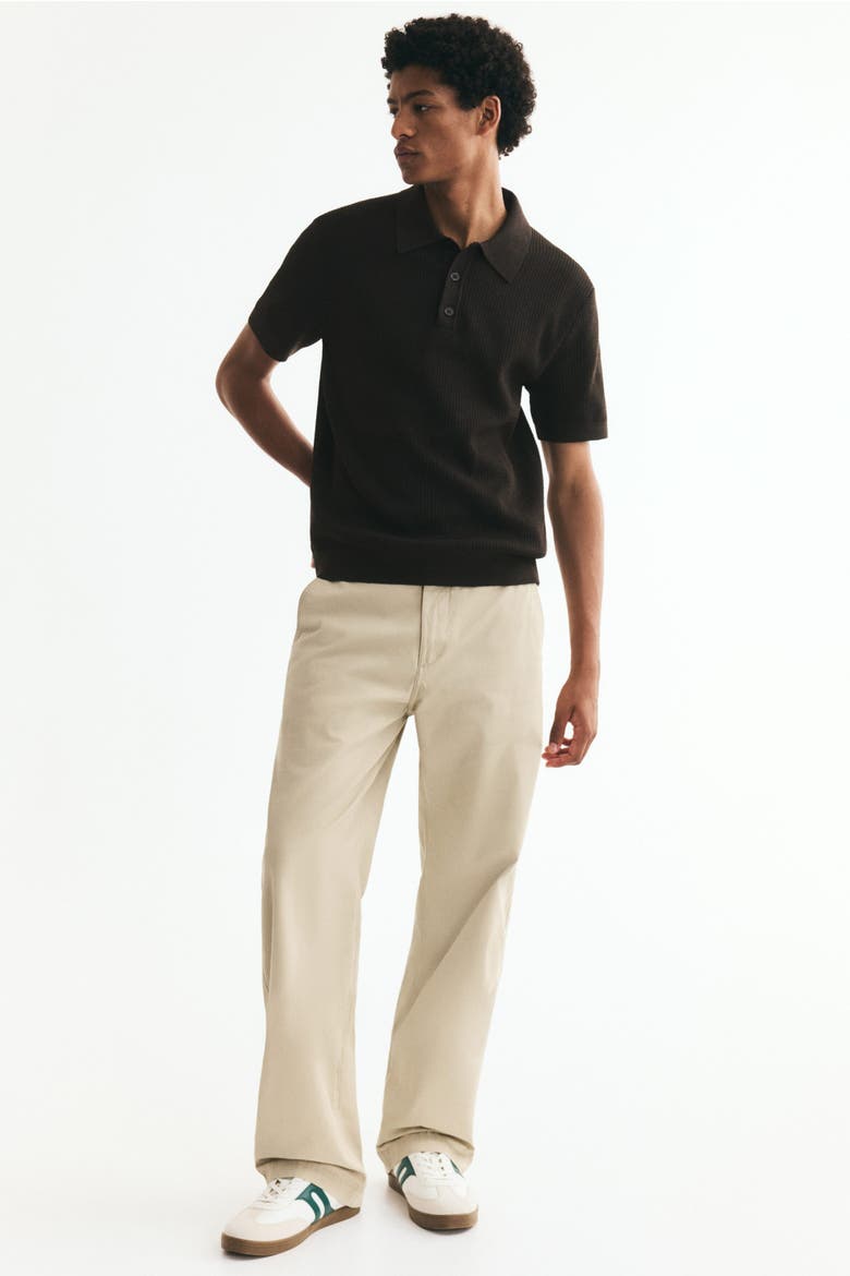 Regular-fit Knit Polo Shirt, Alternate, color, Dark brown