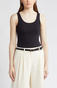Nordstrom Rib Scoop Neck Cotton Tank