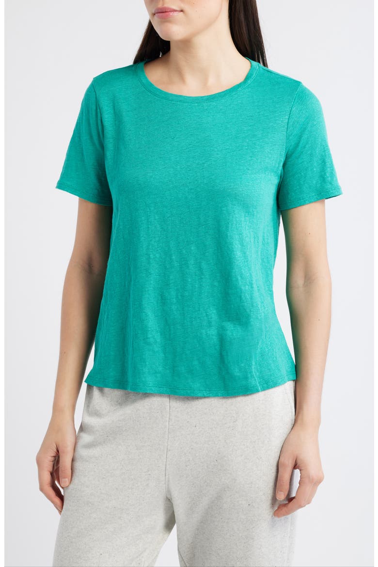 Organic Linen Crewneck T-Shirt, Main, color, SSTAR
