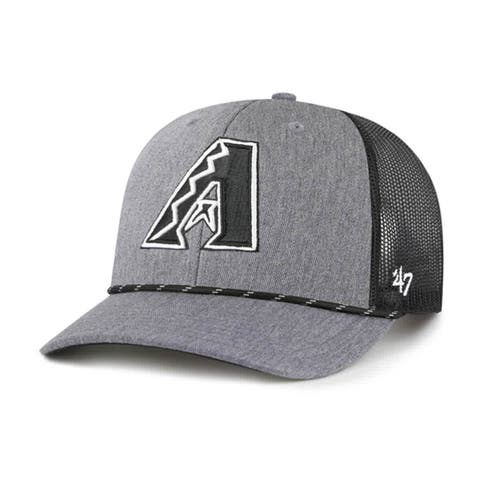 Men's '47 Charcoal Arizona Diamondbacks Carbon Rope Trucker Adjustable Hat