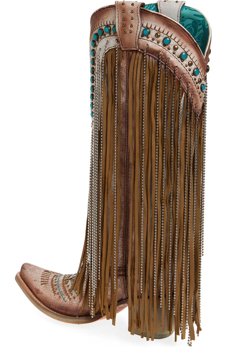 CORRAL Embroidered Fringe Western Boot, Alternate, color,