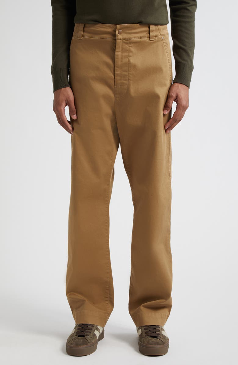 Moncler Cotton Stretch Gabardine Pants, Main, color, Dijon