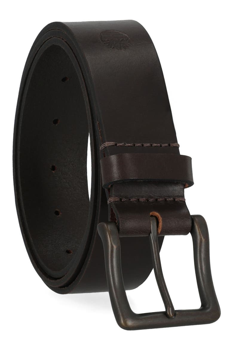 Leather Belt, Alternate, color, BROWN