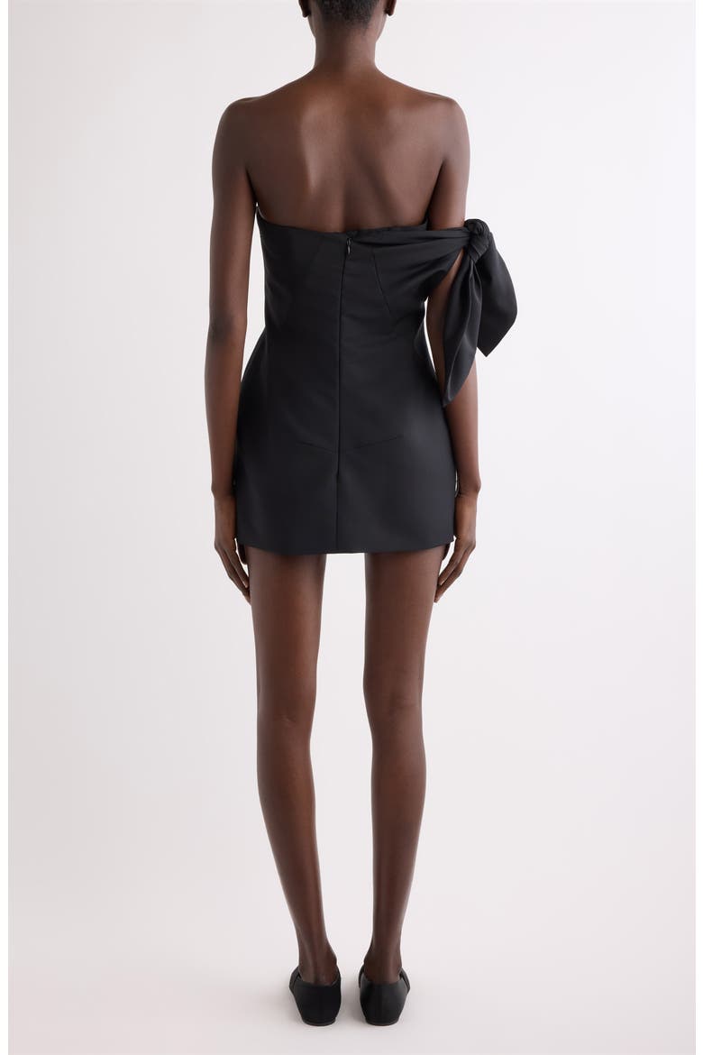 Bow Bustier Wool & Mohair Minidress, Alternate, color, BLACK