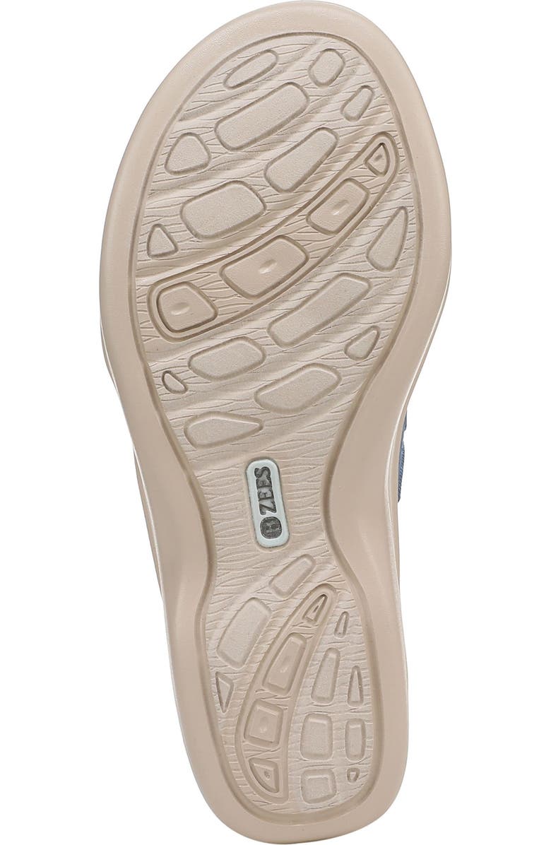 LifeStride Delight Platform Wedge Slide Sandal, Alternate, color, Elemental Blue Shimmer Lycra