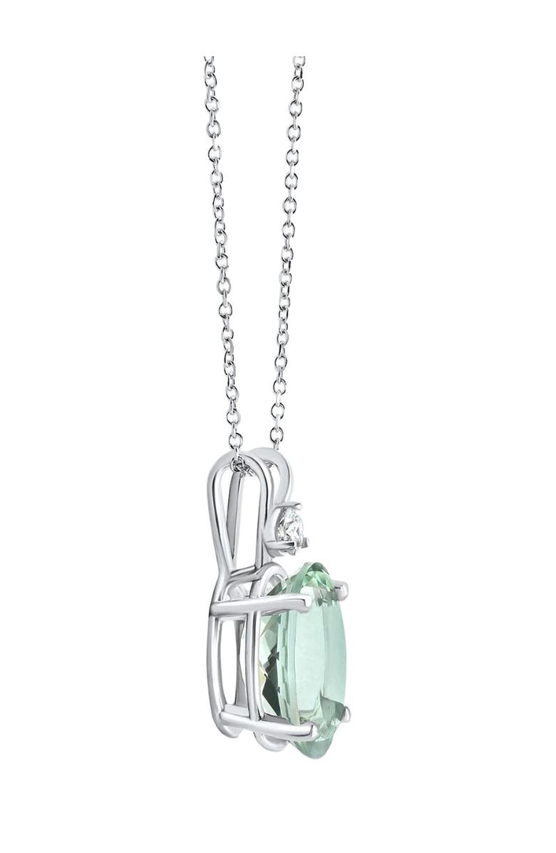 Bliss Diamond Oval Green Amethyst Diamond Pendant Women's Necklace 18" Gold, Alternate, color, 