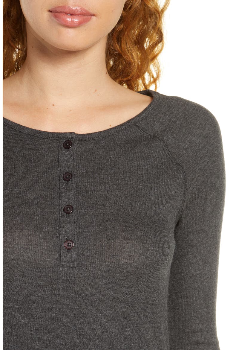 Henley Sleep Dress, Alternate, color, CHARCOAL HEATHER