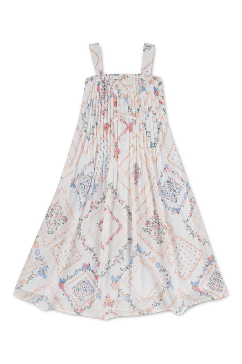 Kids' Pintuck Maxi Dress, Main, color, BRIGHT WHITE