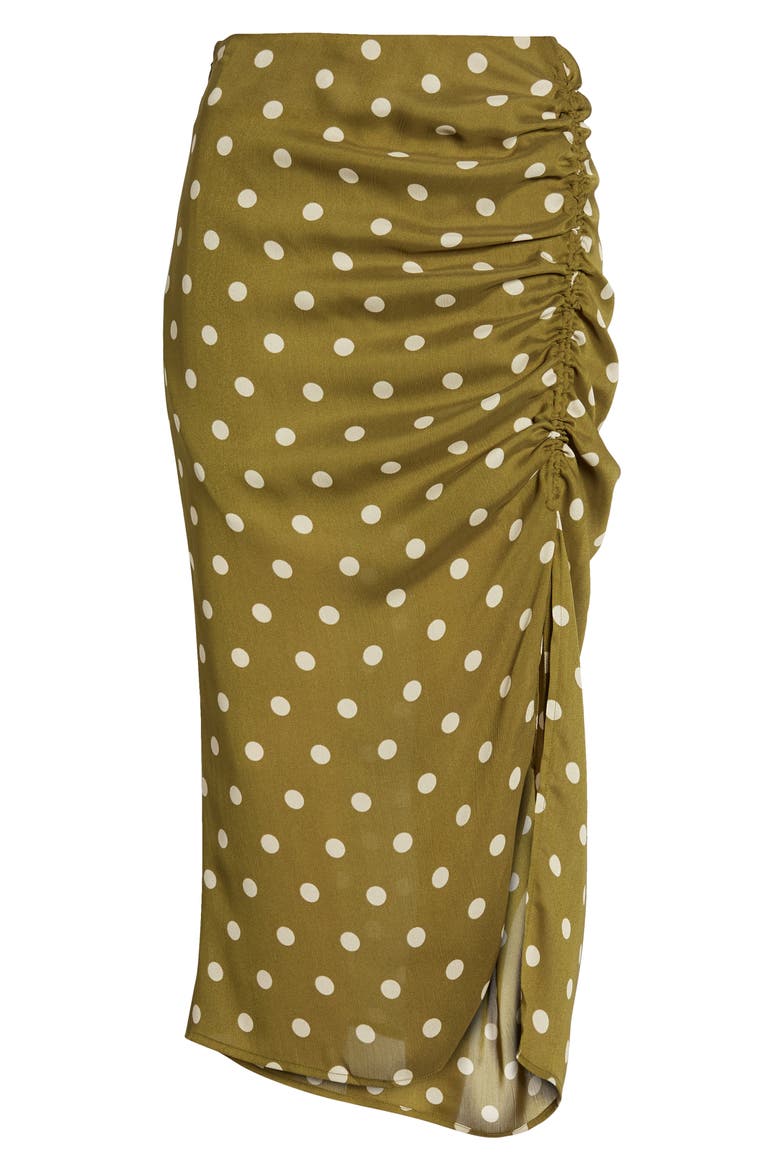 Chriselle Lim Ren Ruched Skirt, Alternate, color, CREAM/ OLIVE