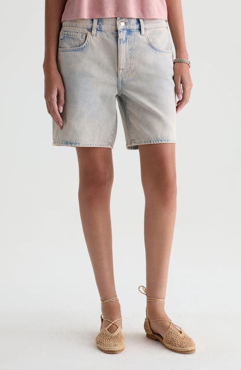 Ex-Boyfriend Mid Thigh Denim Shorts (Mojave Pink)