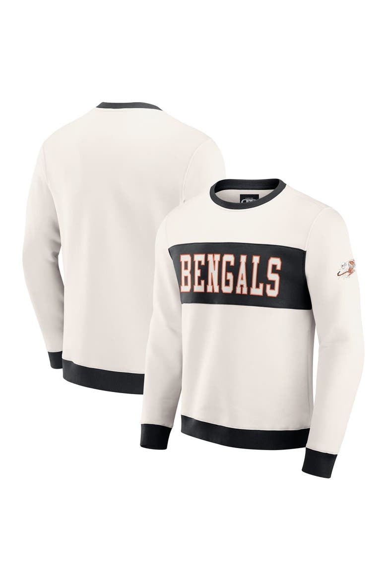 Men's Darius Rucker Collection by Fanatics  Cream Cincinnati Bengals Colorblock Pullover Sweatshirt, Main, color, Cream