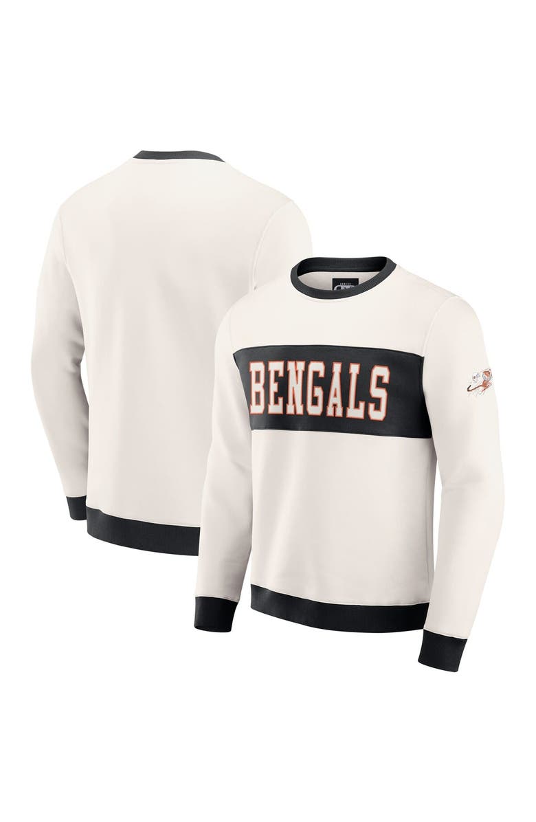Darius Rucker Collection by Fanatics Men's Darius Rucker Collection by Fanatics  Cream Cincinnati Bengals Colorblock Pullover Sweatshirt, Main, color, 