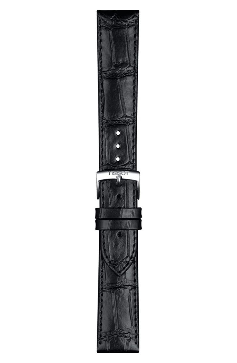 Tissot 20mm Croc Embossed Leather Watchband, Main, color, 