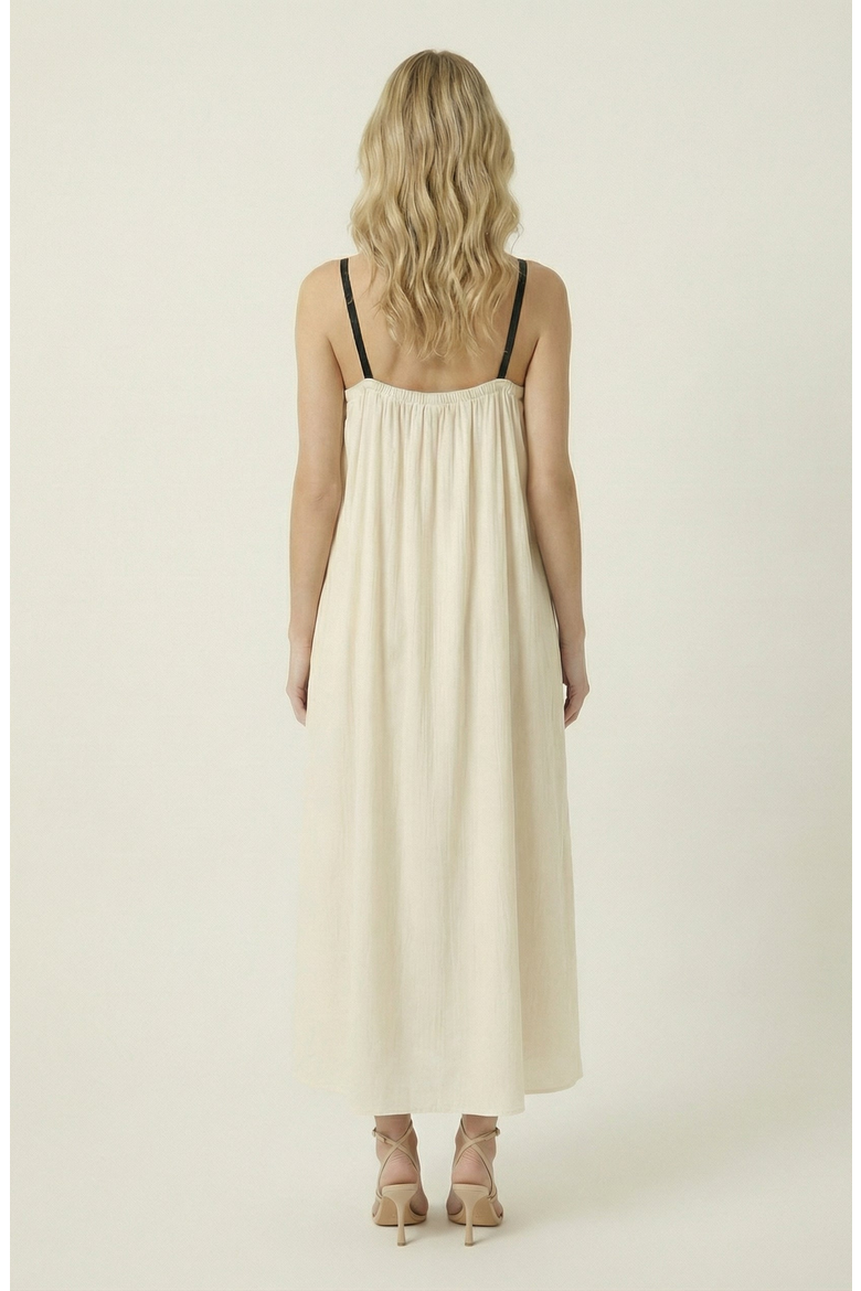 Strapless Tie Front Maxi Dress, Alternate, color, Ivory