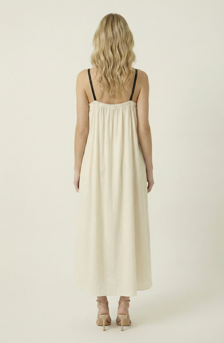 Modenaire Strapless Tie Front Maxi Dress, Alternate, color, Ivory