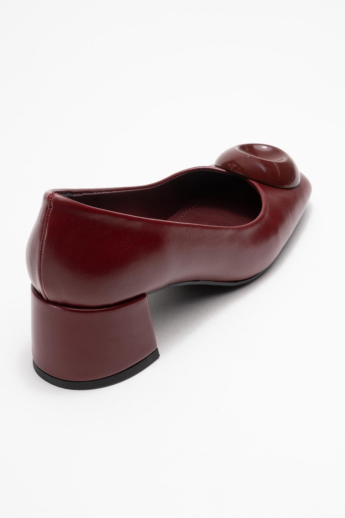 Mila Buckle Square Toe Block Heel Pump, Alternate, color, Burgundy