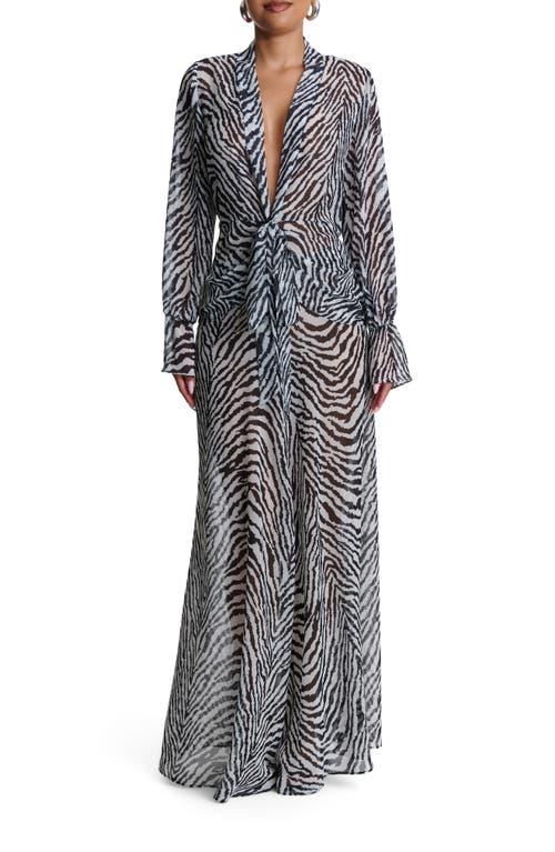 Naked Wardrobe Chiffon A-line Maxi Skirt In Multi