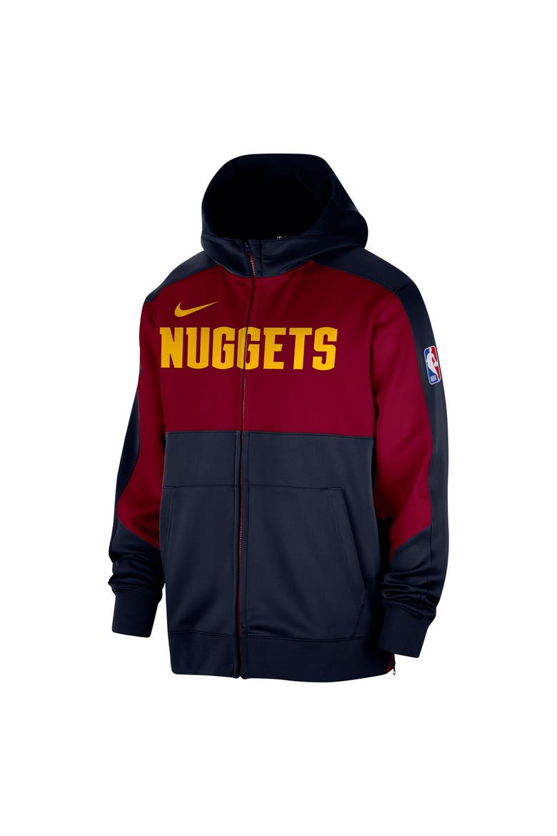 Men's Nike Navy Denver Nuggets Authentic On-Court Showtime Performance Full-Zip Hoodie, Alternate, color, Navy