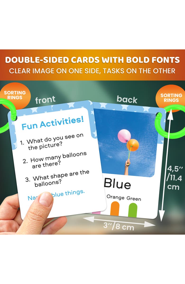 Quokka 225 Toddler Flash Cards with Rings - Realistic Learning Cards, Alternate, color, My First 225 Cards