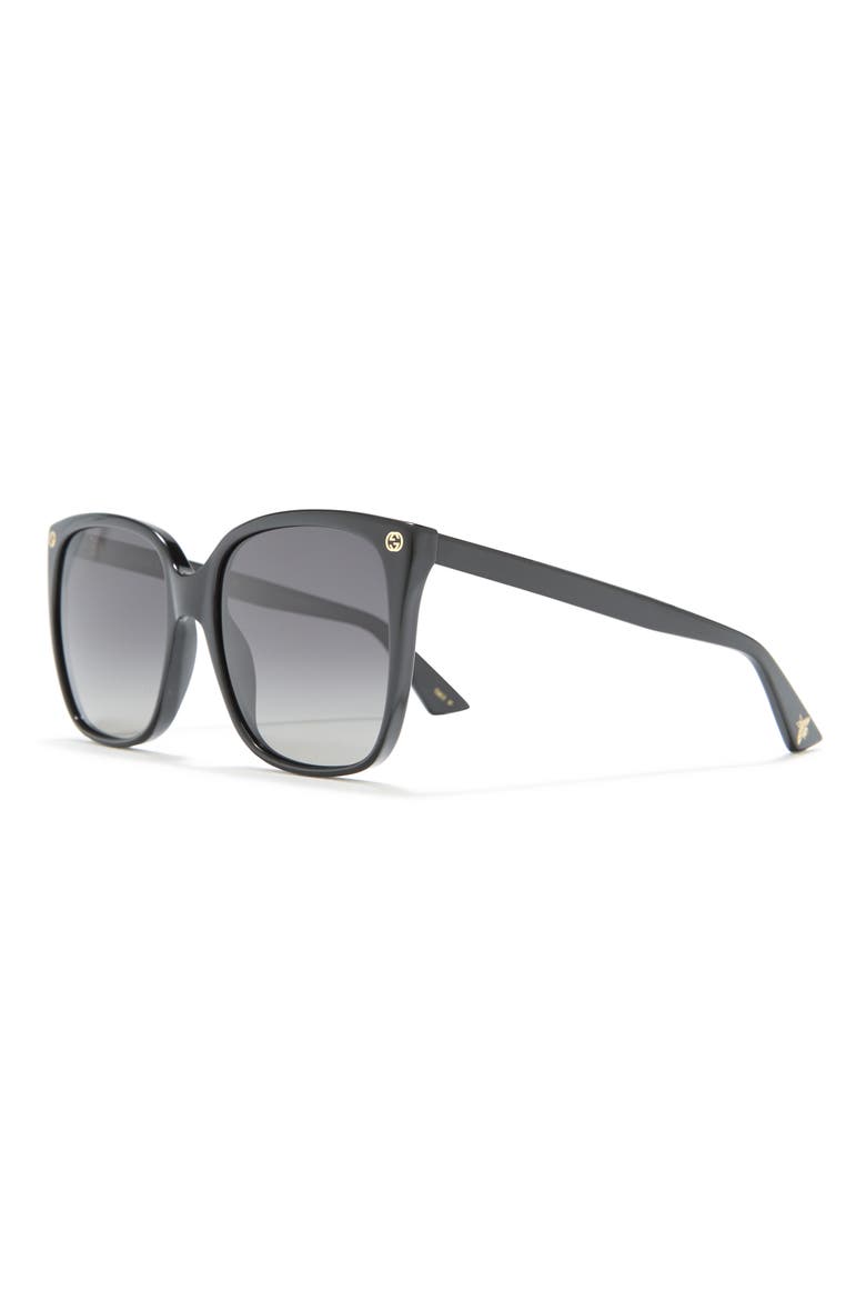 57mm Cat Eye Sunglasses, Alternate, color, BLACK BLACK GREY
