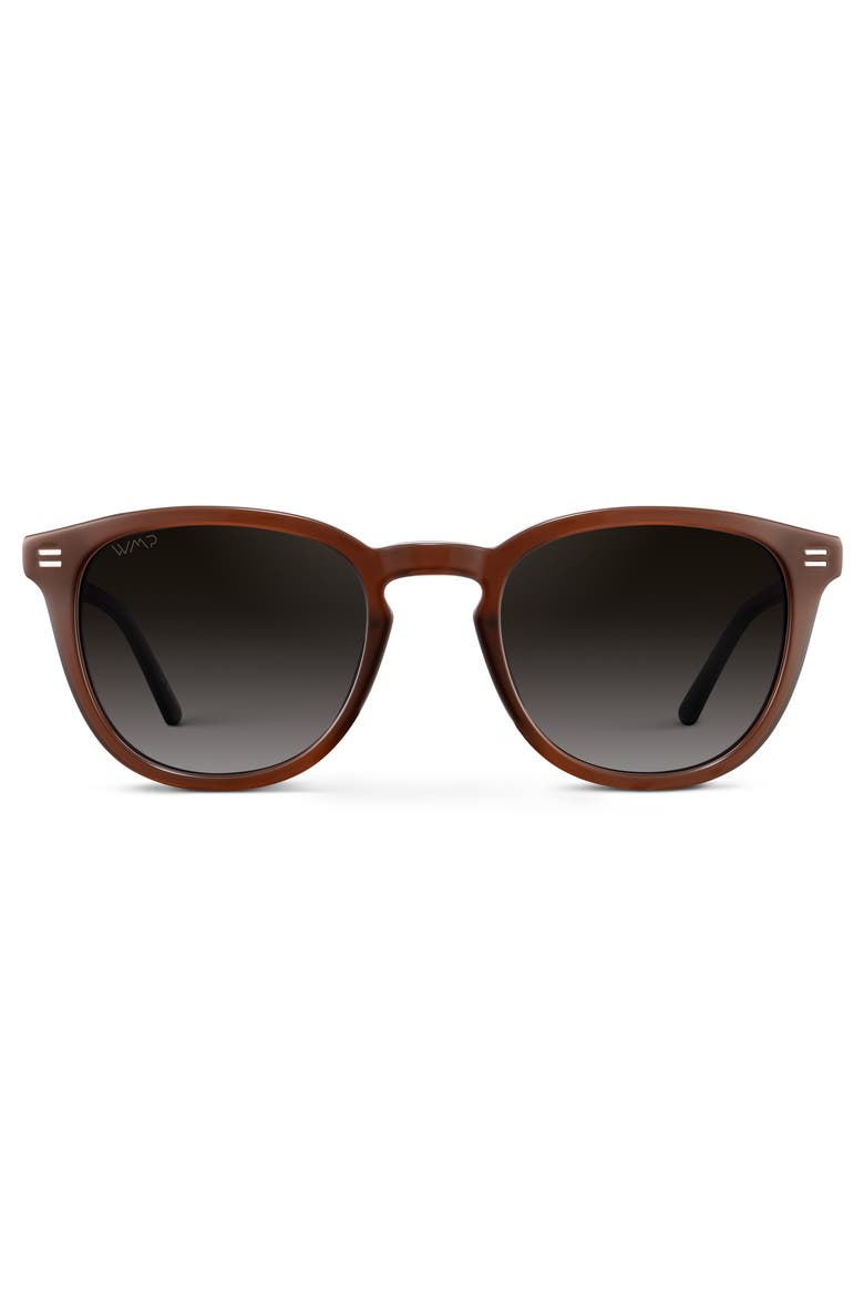 Walker - 50mm Rounded Oval Polarized Sunglasses, Main, color, Burnt Cedar Brown