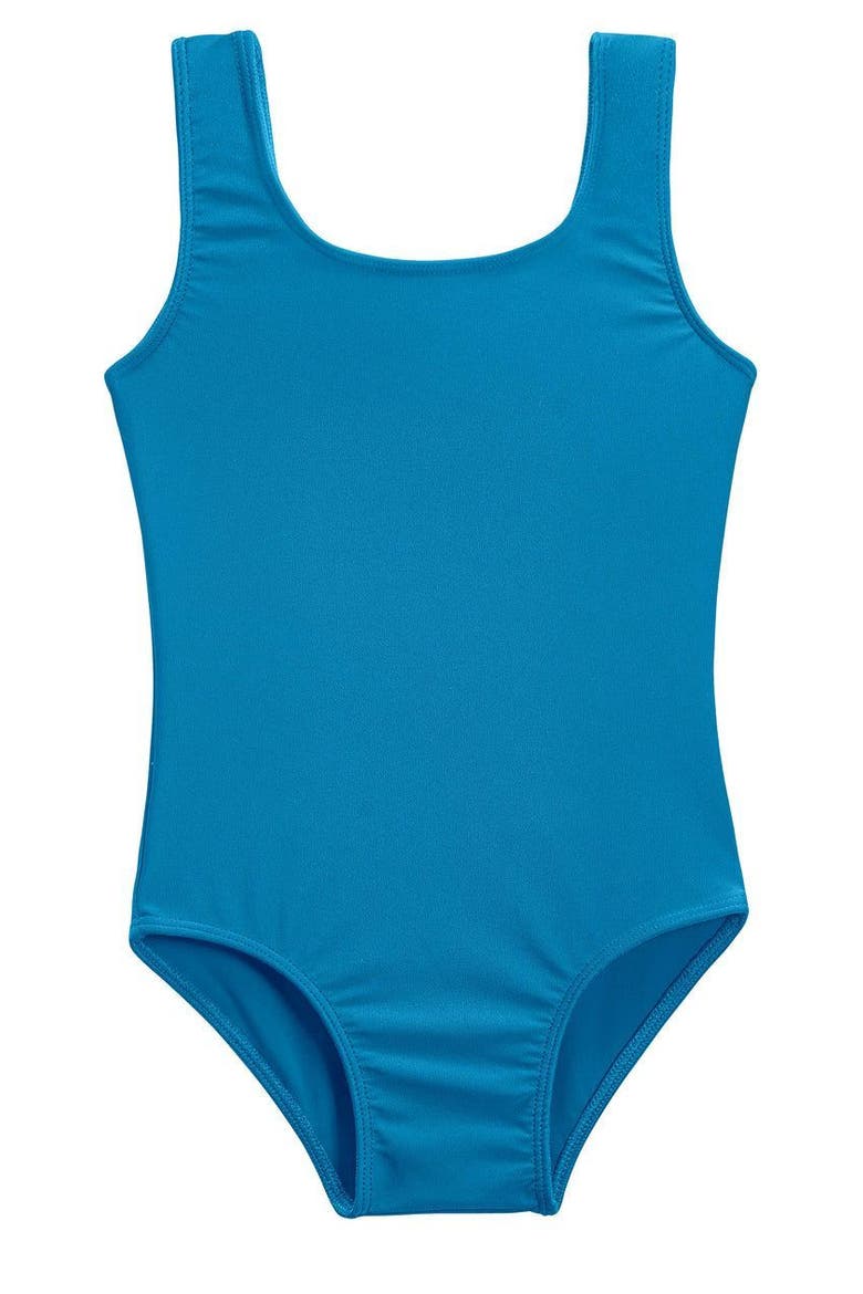 Baby Girls UPF 50+ Nylon/Spandex Blend One-Piece Swimsuit, Alternate, color, Teal