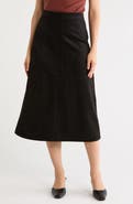 MAX STUDIO Faux Suede A-Line Midi Skirt