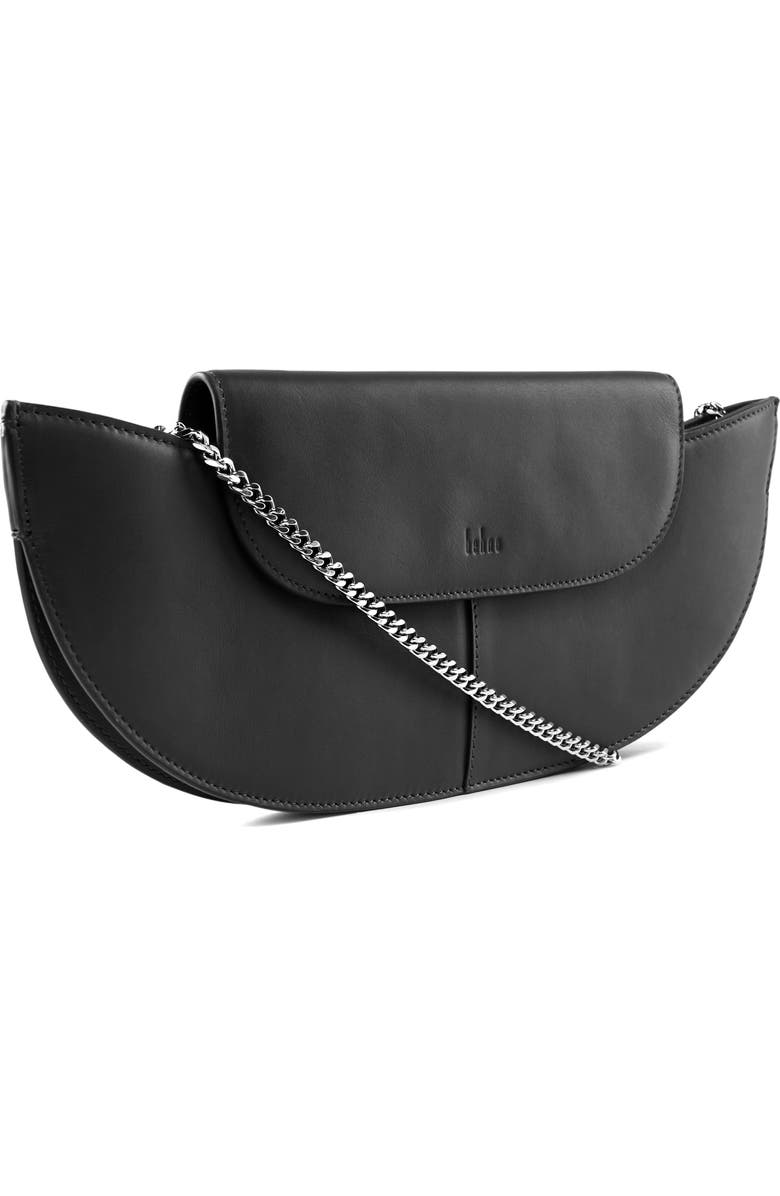 behno Nadia Leather Clutch, Alternate, color, Black