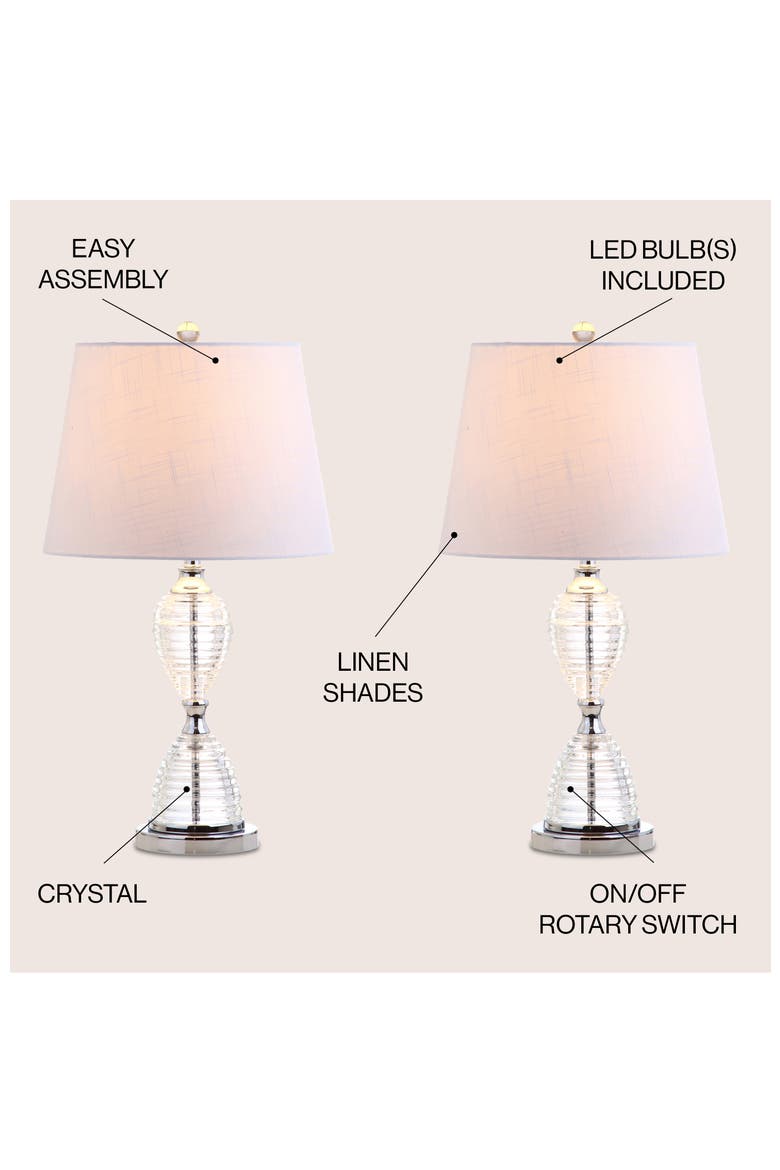 Aubrey 24" Crystal LED Table Lamp, Clear, Alternate, color, Clear