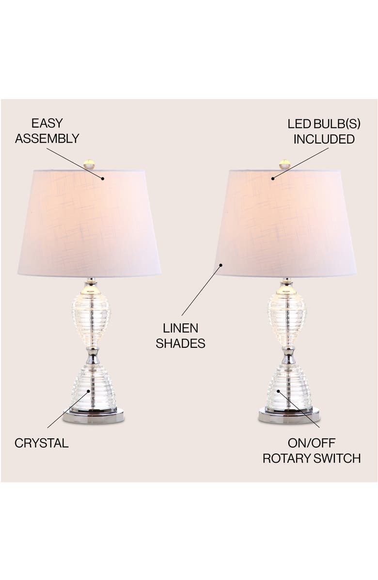 JONATHAN Y Aubrey 24" Crystal LED Table Lamp, Clear, Alternate, color, Clear